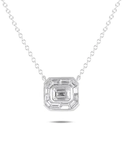 Pre-owned Lb Exclusive 18k White Gold Diamond Necklace In Silver