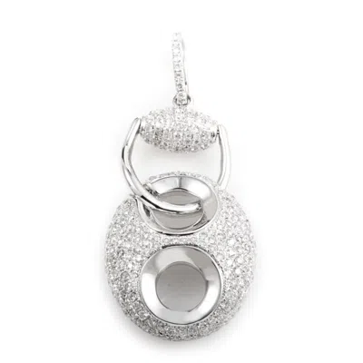 LB EXCLUSIVE 18K WHITE GOLD DIAMOND PAVE ENHANCER PENDANT PA184821RBZ