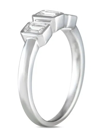 Pre-owned Lb Exclusive 18k White Gold Diamond Ring In Silver