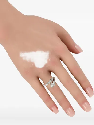 Pre-owned Lb Exclusive 18k White Gold Diamond Ring In Silver