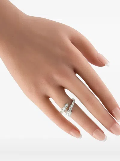 Pre-owned Lb Exclusive 18k White Gold Diamond Ring In Silver