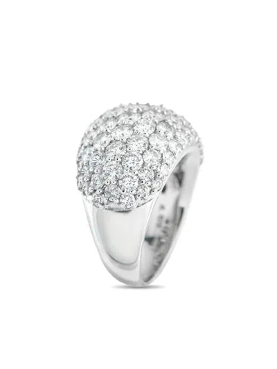 Pre-owned Lb Exclusive 18k White Gold Diamond Ring In Silver