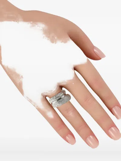 Pre-owned Lb Exclusive 18k White Gold Diamond Ring In Silver