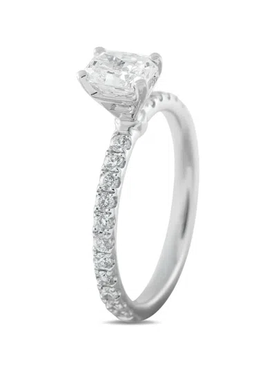 Pre-owned Lb Exclusive 18k White Gold Diamond Ring In Silver