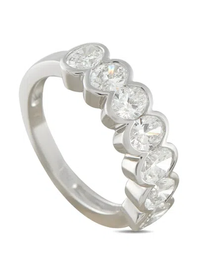 Pre-owned Lb Exclusive 18k White Gold Diamond Ring In Silver