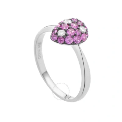 Lb Exclusive 18k White Gold Diamond Ruby Ring In Multi-color