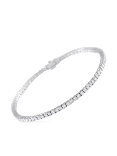 Pre-owned Lb Exclusive 18k White Gold Diamond Tennis Bracelet