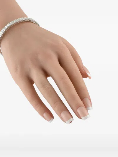 Pre-owned Lb Exclusive 18k White Gold Diamond Tennis Bracelet In Silver