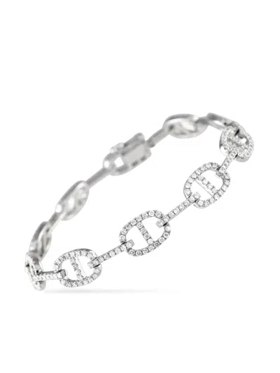 Pre-owned Lb Exclusive 18k White Gold Diamonds Bracelet In Silver