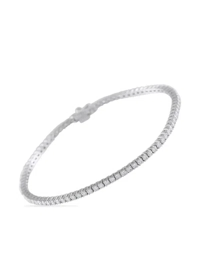 Pre-owned Lb Exclusive 18k White Gold Embellished Tennis Bracelet