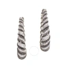 Lb Exclusive 18k White Gold Zebra Hoop Earrings In Multi-color
