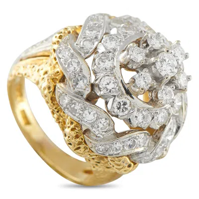 Lb Exclusive 18k Yellow And White Gold 2.25 Ct Diamond Statement Ring Mf18-011526