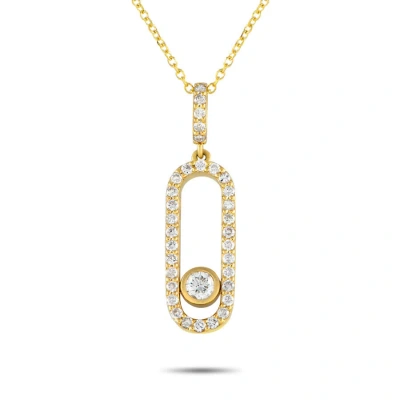 Lb Exclusive 18k Yellow Gold 0.32ct Diamond Pendant Necklace In Multi-color