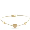 Lb Exclusive 18k Yellow Gold 0.05ct Diamond Heart Bracelet Br10515-y In Gold