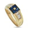 Lb Exclusive 18k Yellow Gold 0.20ct Diamond And Sapphire Ring Mf19-110625 In Gold