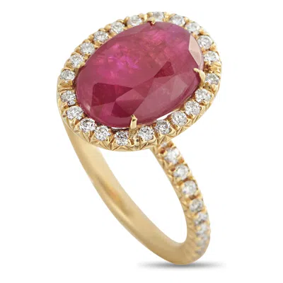 Lb Exclusive 18k Yellow Gold 0.27ct Diamond And Ruby Ring Mf26-050726
