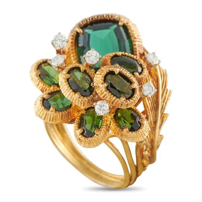 Lb Exclusive 18k Yellow Gold 0.30ct Diamond And Tourmaline Ring Mf02-043026