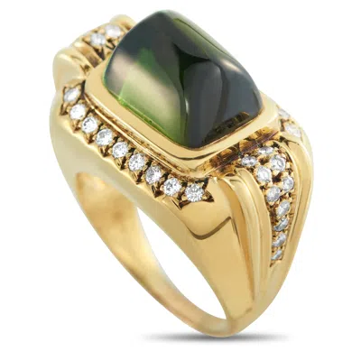 Lb Exclusive 18k Yellow Gold 0.55ct Diamond And Peridot Ring Mf50-122325