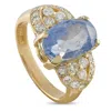 Lb Exclusive 18k Yellow Gold 0.57ct Diamond And Sapphire Ring #5308 In Gold
