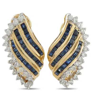 Lb Exclusive 18k Yellow Gold 0.60ct Diamond And Sapphire Clip-on Earrings Mf01-102125