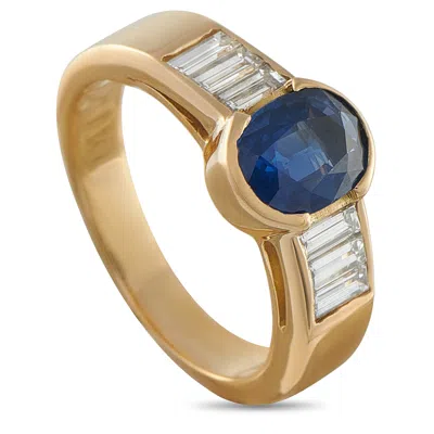 Lb Exclusive 18k Yellow Gold 0.66ct Diamond And Sapphire Ring Mf09-123025