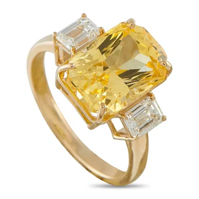 Lb Exclusive 18k Yellow Gold 0.67ct Diamond And Sapphire Ring Mf03-061826