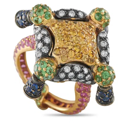 Lb Exclusive 18k Yellow Gold 0.70ct Diamond And Sapphire Ring Mf31-031726