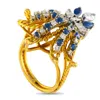 Lb Exclusive 18k Yellow Gold 0.78ct Diamond And Sapphire Fleur De Lis Ring Mf03-050525