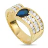 Lb Exclusive 18k Yellow Gold 0.78ct Diamond And Sapphire Ring Mf07-103025 In Gold