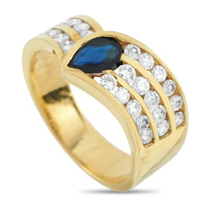 Lb Exclusive 18k Yellow Gold 0.78ct Diamond And Sapphire Ring Mf07-103025