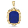 Lb Exclusive 18k Yellow Gold 0.80ct Diamond And Lapis Pendant Mf26-110525 In Blue