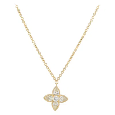 Pre-owned Lb Exclusive 18k Yellow Gold 0.95ct Diamond Necklace Ank-20703-y