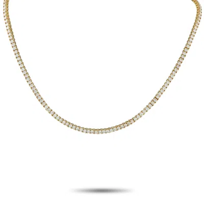Lb Exclusive 18k Yellow Gold 10.00ct Diamond Tennis Necklace Mf01-092625
