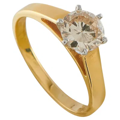 Pre-owned Lb Exclusive 18k Yellow Gold 1.07ct Diamond Solitaire Ring Mf16-070826