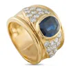 Lb Exclusive 18k Yellow Gold 1.0ct Diamond And Sapphire Ring Mf11-103125 In Gold