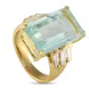 Lb Exclusive 18k Yellow Gold 1.20ct Diamond And Aquamarine Ring Mf30-061125 In Green