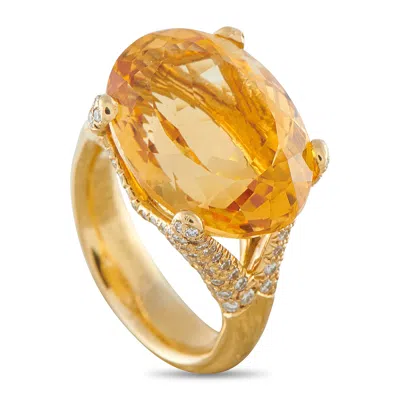 Lb Exclusive 18k Yellow Gold 1.25ct Diamond And Citrine Ring Mf18-050626