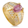 Lb Exclusive 18k Yellow Gold 1.28ct Diamond And Pink Sapphire Ring Mf06-070125