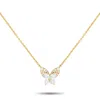 Lb Exclusive 18k Yellow Gold 1.30ct Diamond Butterfly Necklace Ank-19761-y In Gold