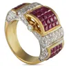 Lb Exclusive 18k Yellow Gold 1.40ct Diamond And Ruby Ring Mf09-052825