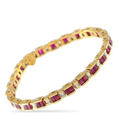 Lb Exclusive 18k Yellow Gold 1.50ct Diamond And Ruby Bracelet Mf02-032725