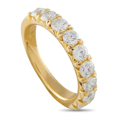 Lb Exclusive 18k Yellow Gold 1.52ct Diamond Half-eternity Band Ring Mf06-111925 In Burgundy