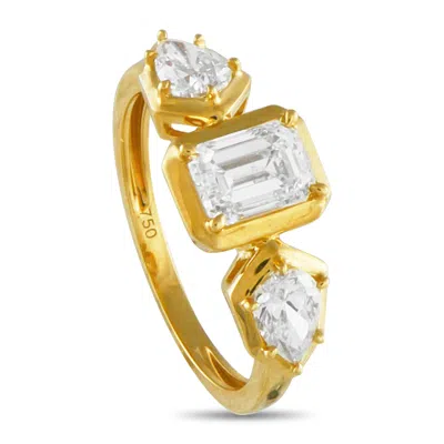 Lb Exclusive 18k Yellow Gold 1.55 Ct Diamond Three Stone Ring Alr-19794-y