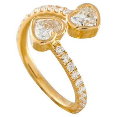 Pre-owned Lb Exclusive 18k Yellow Gold 1.55ct Diamond Bypass Heart Ring Alr-20202-y
