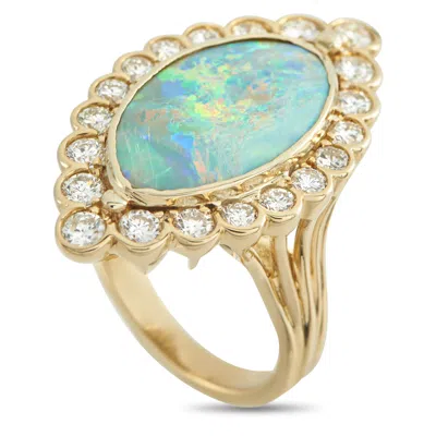 Lb Exclusive 18k Yellow Gold 1.60ct Diamond And Opal Ring Mf09-050126