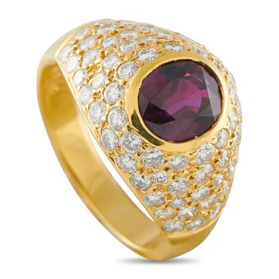 Lb Exclusive 18k Yellow Gold 1.70ct Diamond And Ruby Ring Mf35-050726