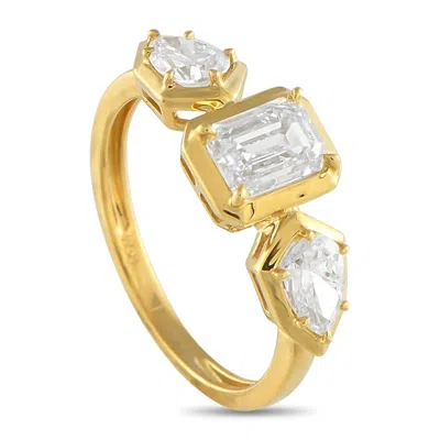 Lb Exclusive 18k Yellow Gold 1.76 Ct Diamond Geometric Three Stone Ring Alr-19794-1-y