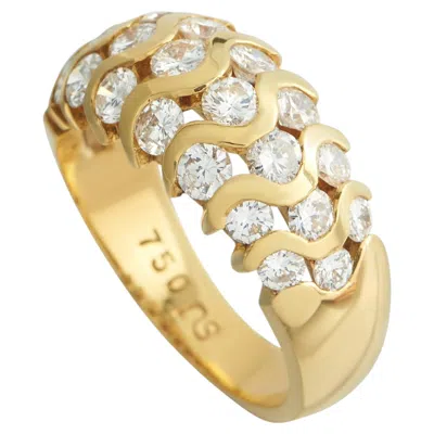 Pre-owned Lb Exclusive 18k Yellow Gold 1.80ct Diamond Wave Ring Mf40-030326