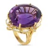 Lb Exclusive 18k Yellow Gold 1.95ct Diamond And Amethyst Ring Mf14-061225 In Gold