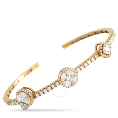 Lb Exclusive 18k Yellow Gold 2.50ct Diamond Open Cuff Bracelet In Multi-color